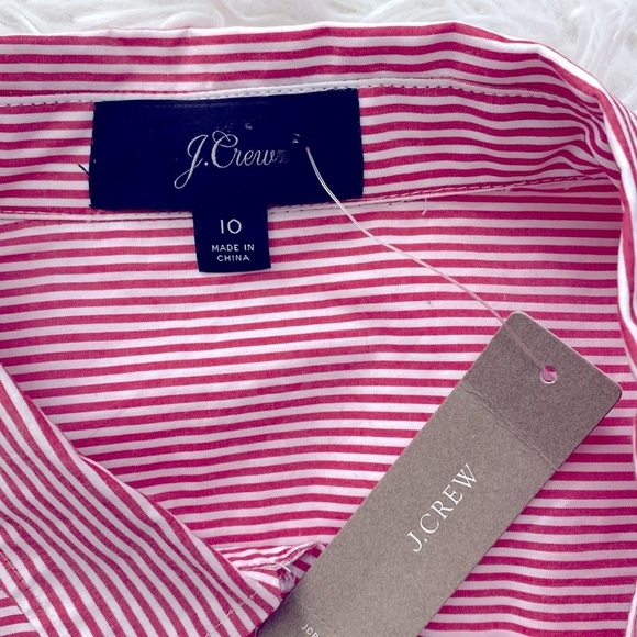 NWT J. Crew red & white striped button up dress - Picture 12 of 12